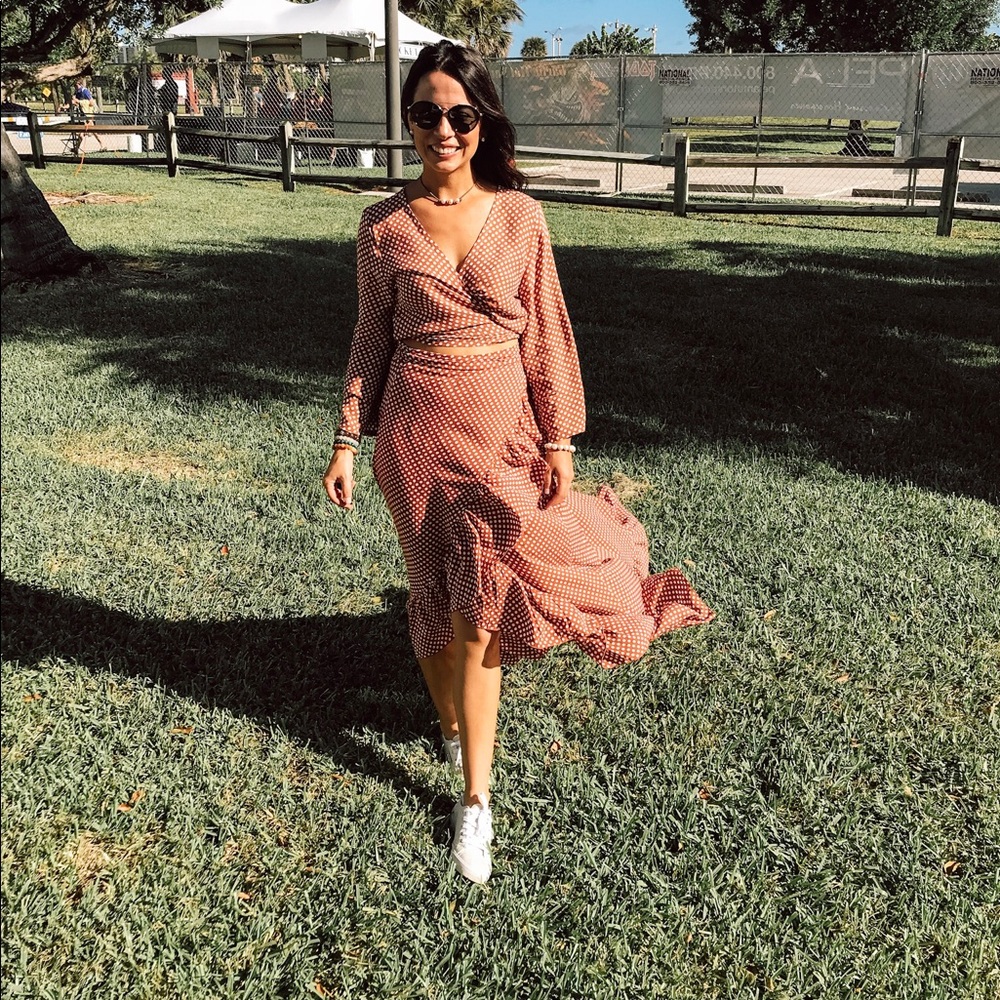 Rust Orange Wrap Skirt